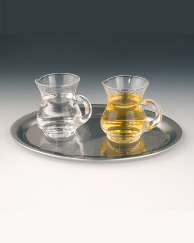 Preview: Messkännchen aus Glas 110 ml mundgeblasen, bauchig