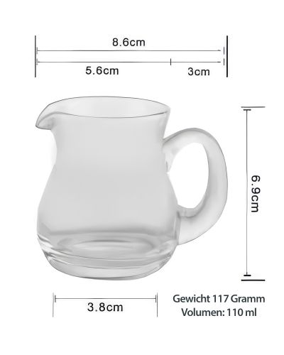 Preview: Messkännchen aus Glas 110 ml mundgeblasen, bauchig