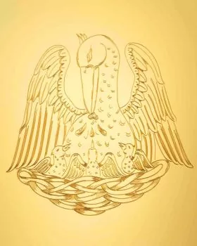 KelchpateneMessing vergoldet 15cmØ - Pelikan Gravur