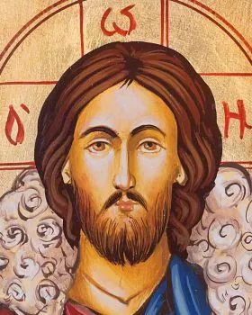 Ikone Christus der Guter Hirte handgemalt 22 x 18 cm