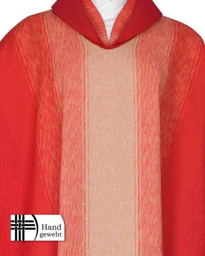 Preview: Kasel Harmonie rot mit Schalkragen, 138 cm lang