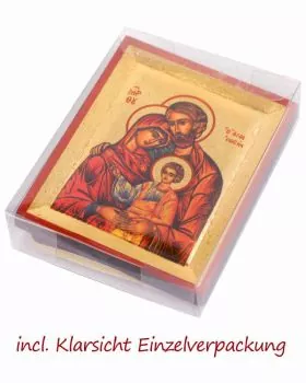 Ikone Heilige Familie Siebdruck 6,5 x 8 cm mit Aufsteller