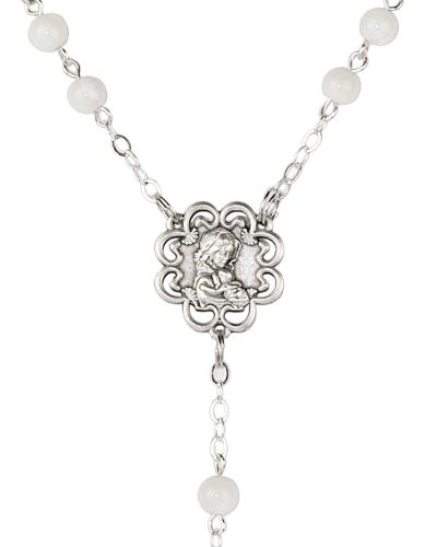 Marienrosenkranz Perlmutt 6 mm Ø antik versilbert