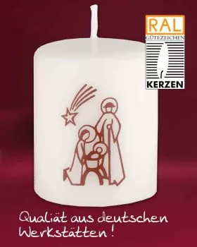 50 Weihnachtskerzen Hl.Familie 60 x 50 mm