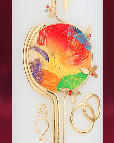 Hochzeitskerze 275 x 70 mm VIVAT Kreuzdekor modern