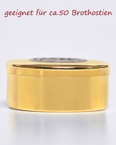 Preview: Hostiendose IHS Gravur, Ähren 4 cm hoch, 8 cm Ø