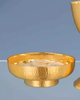 Hostienschale vergoldet und gehämmert 15 cm Ø