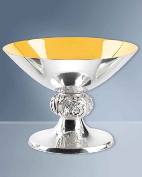 Hostienschale Messing versilbert 11 cm hoch
