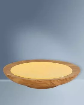 Hostienschale Olivenholz flache Form 16 cm Ø