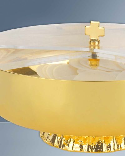 Ziborium vergoldet 14 cm Ø Plexiglas Segment Deckel