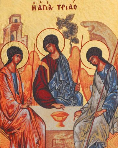 Ikone Rubljov 10,5x13 cm auf Holzträger