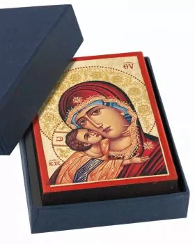 Ikone Madonna Glikofilusa Siebdruck 7 x 10 cm, im Etui