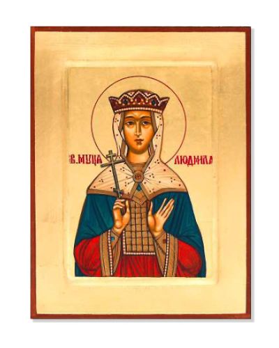 Ikone heilige Ludmilla 18 x 23 cm Siebdruck Ikone