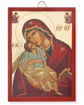 Ikone Madonna Glikofilusa Holz 10 x 15 cm Golddruck