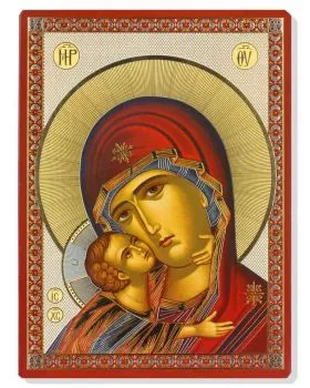 Ikone Madonna mit Kind 15 x 20 cm, Goldprägedruck