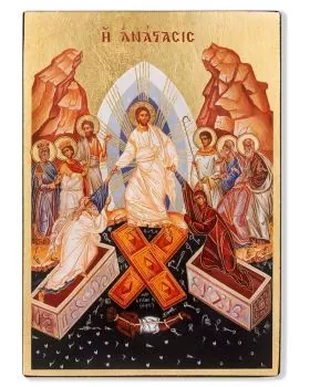 Ikone 19,5 x 26,5 cm Auferstehung Christi Siebdruck
