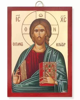 Ikone Christus Pantokrator Holz 11 x 15 cm Golddruck