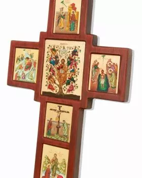 Ikonenkreuz 34 x 23 cm Siebdruck Leben Jesu