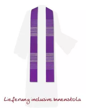 Kasel SALVATOR MUNDI bestickt violett 95 % Wolle