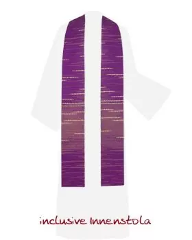 Kasel Flammenmeer violett mit Kragen und Innenstola