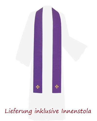 Preview: Kasel violett 130 x 150 cm Polyester & Baumwolle Schalkragen