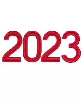 Jahreszahl 2023 Wachs rot für Osterkerze, 3,5 cm hoch