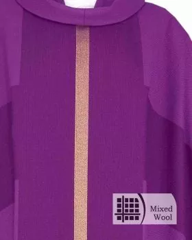 Kasel violett Blockkreuz Goldstreifen gefüttert 138cm