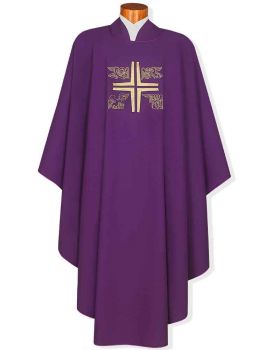 Kasel violett  mit gesticktem Symbol 4 Evangelisten