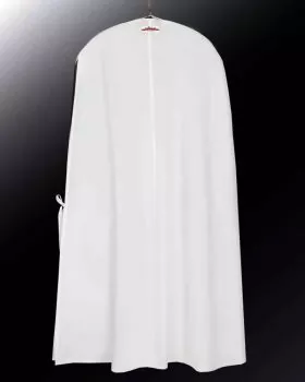 Kaselschutzhülle Stoff weiß 150 cm mit Bindebänder