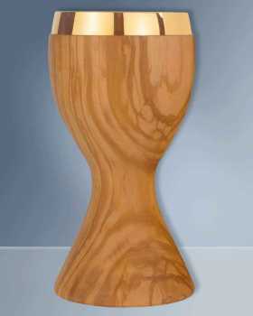 Kelch aus Olivenholz 16 cm hoch mit Einsatzcuppa