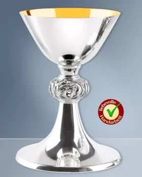 Kelch klassisch 18 cm mit Nodus, Messing versilbert