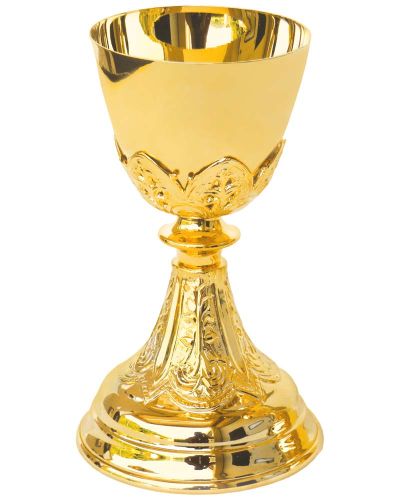 Preview: Kelch mit Nodus 21 cm hoch vergoldet barock