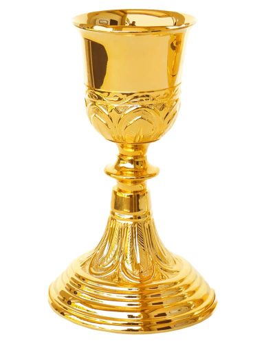 Preview: Kelch mit Nodus 21 cm hoch vergoldet barock