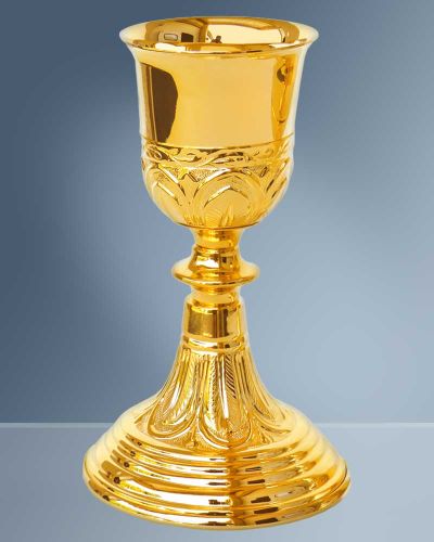 Kelch mit Nodus 21 cm hoch vergoldet barock