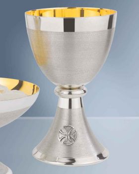 Kelch Messing versilbert 15 cm hoch Cuppa 9 cm Ø