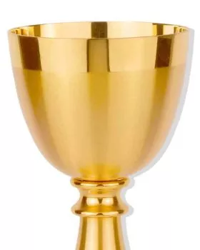 Kelch schlicht 16 cm matt vergoldet Cuppa 8,7 cm Ø