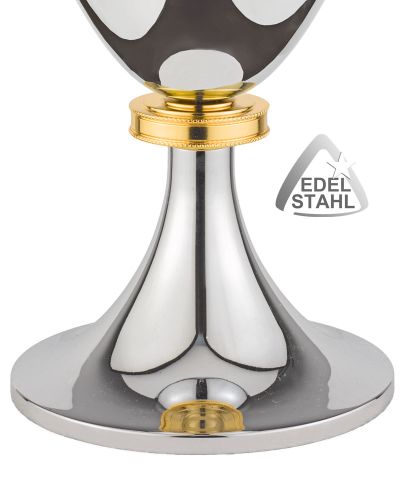 Preview: Kelch Edelstahl „Modern“, Cuppa vergoldet, Ø 10 cm