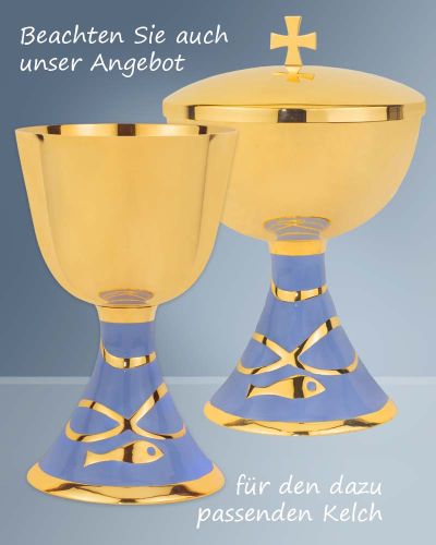 Preview: Ziborium Messing vergoldet 11,5 cm Ø, 18,5 cm hoch