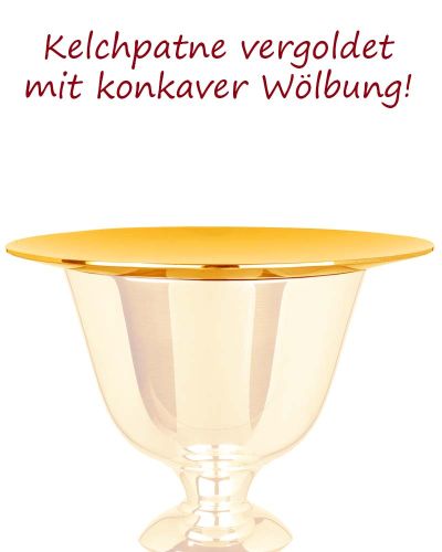 KelchpateneMessing vergoldet 15 cm Ø - Herz Jesu Gravur