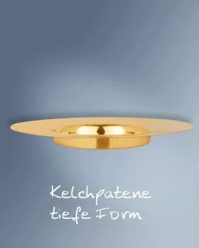 Kelchpatene Messing IHS vergoldet 14,5 cm Ø