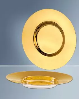Kelchpatene schlicht 16 cm Ø vergoldet und versilbert