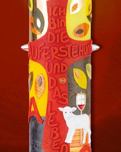 Osterkerze 600 x 80 mm RAL "Ich bin die Auferstehung"
