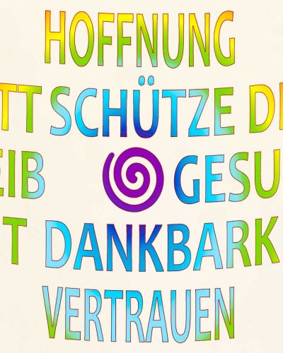 Kerze Hoffnung 165x50 mm Segenskreuz Regenbogen