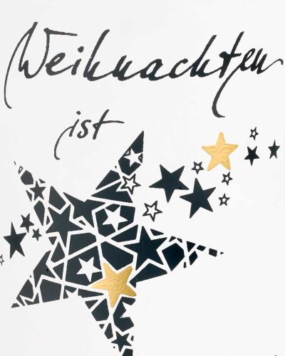 Poesie-Kerze 140 x 70 mm "Weihnachten" bemalt