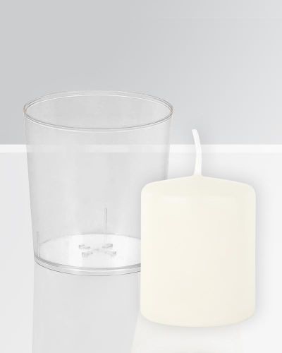 50 Windschutzbecher PC klar für Kerzen 50 x 60 mm