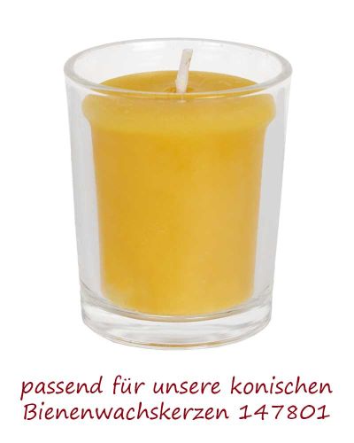 6 Stumpenkerzen 45 x 50 mm konisch 100% Bienenwachs gelb