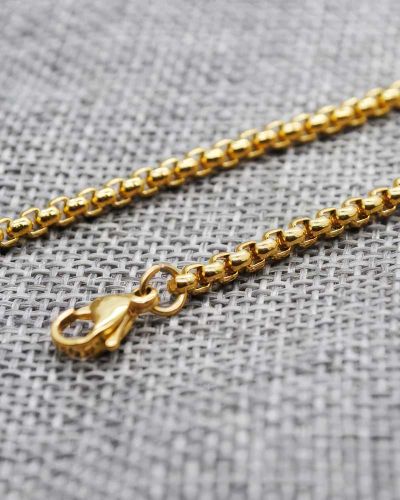 Kette - goldfarbig, 60 cm Länge mit Karabinerverschluss