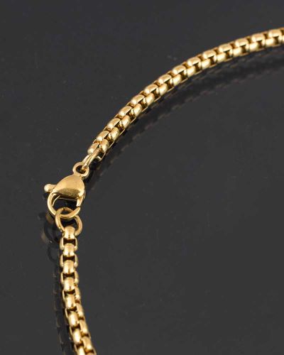 Kreuzanhänger 55 x 30 mm Edelstahl vergoldet mit Kette