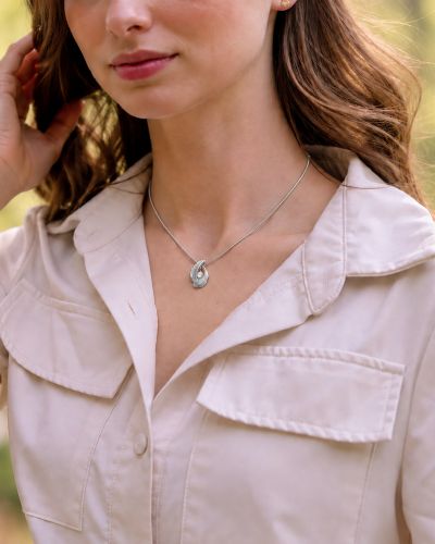 Preview: Evrah Anhänger 17x12 mm Sterling Silber rhodiniert Zirkonia