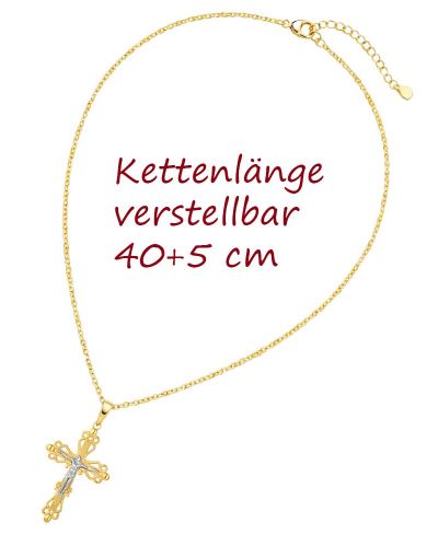 Preview: Kruzifixanhänger 925 Silber 25 x 35 mm vergoldet mit Korpus
